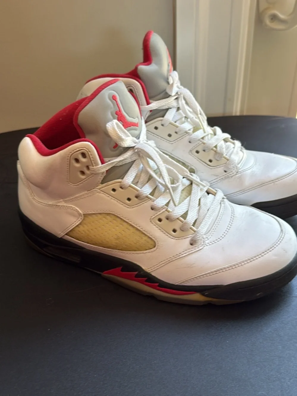 Jordan White & Red High-Top Basketball Sneakers